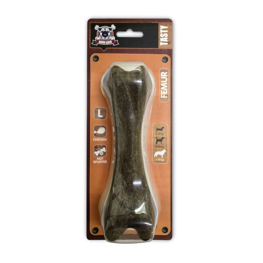Wow Gum Hueso F&eacute;mur Pollo para perros, , large Imagen numero 1