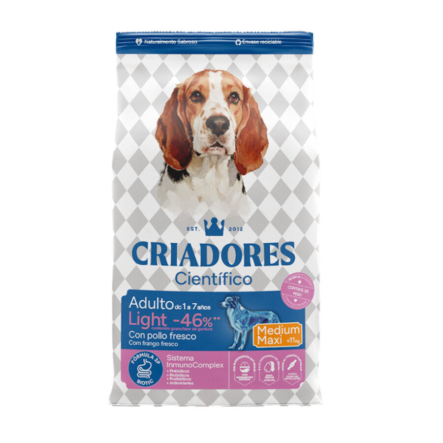 Criadores Cient&iacute;fico Light -46% contenido graso Adulto Medium-Maxi Pienso Pollo para perros, , large Imagen numero 1