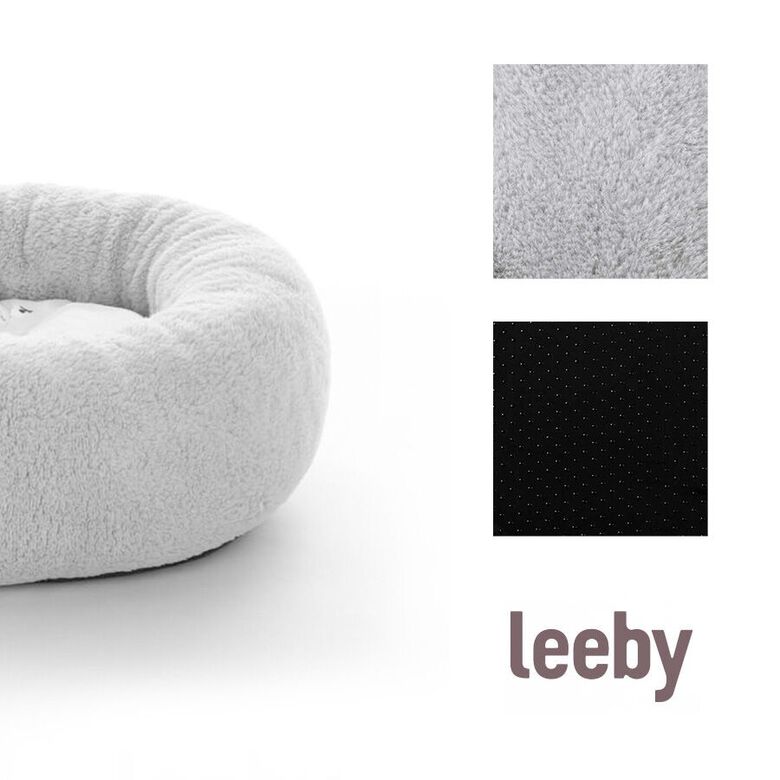 Leeby cama de pelo gris con ovejitas desenfundable para cachorros thumbnail