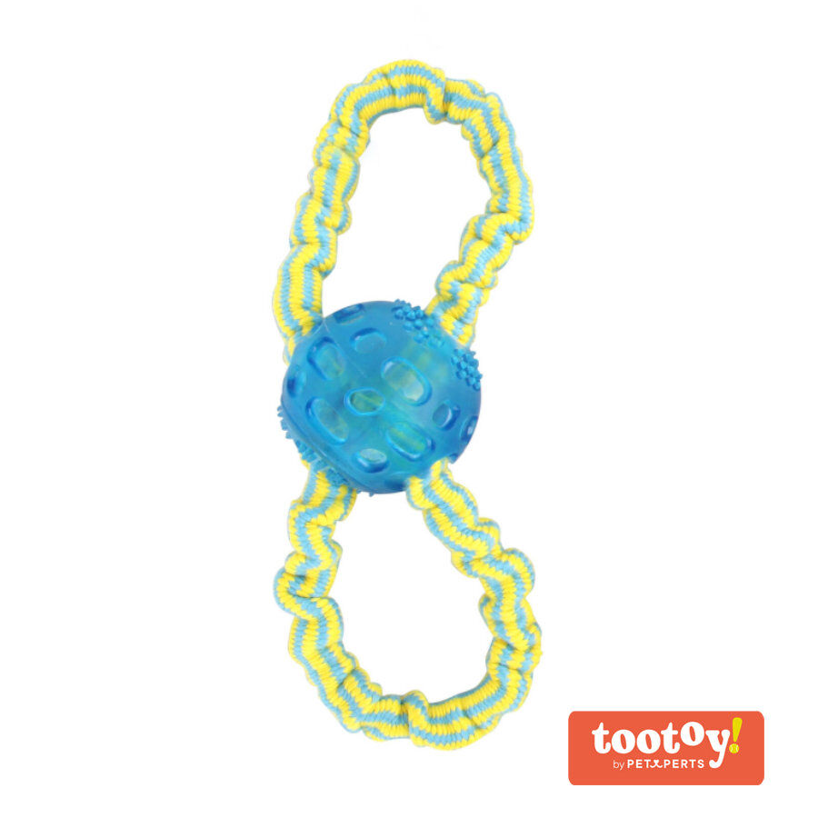 Tootoy! Super elastic toy Blue Pelota con Cuerda Azul para perros, , large Imagen numero 1