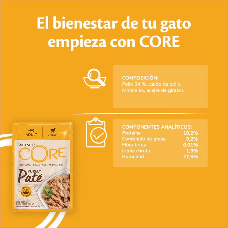 Wellness Core Adult Purely Pollo en Paté Sobre para gatos thumbnail