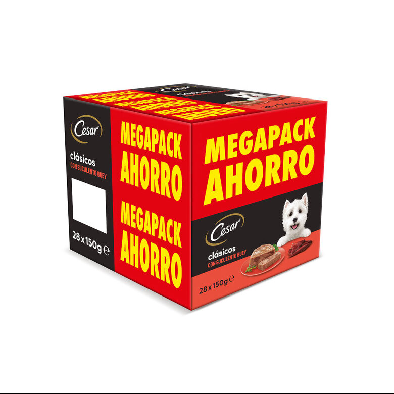 28 tarrinas x 150 g (20 + 8 tarrinas ¡gratis!) Cesar Buey Tarrina en Paté para Perros,  Imagen numero 1 28 tarrinas x 150 g (20 + 8 tarrinas ¡gratis!) Cesar Buey Tarrina en Paté para Perros, , large Imagen numero 1