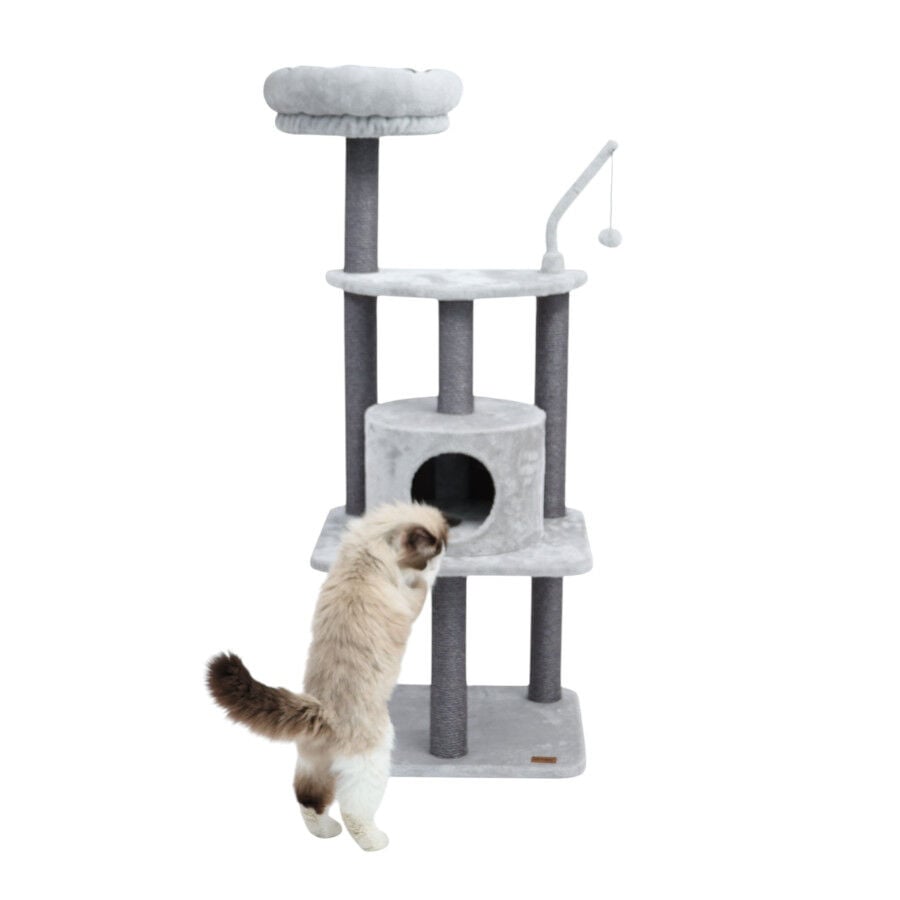 Leeby Kenzo árbol rascador con cama para gatos thumbnail