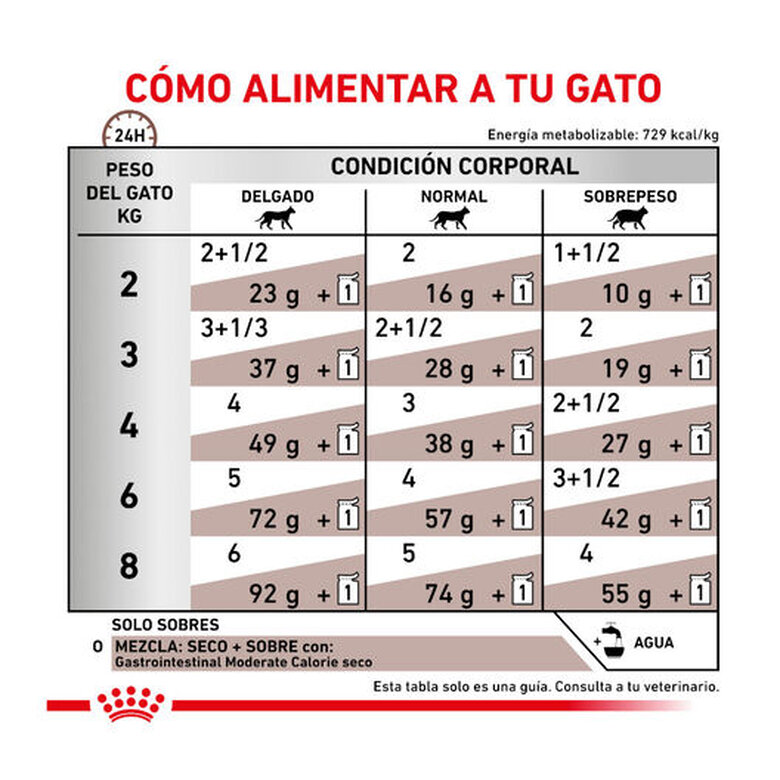 12 sobres x 85 g Royal Canin Veterinary Gastrointestinal Moderate Calorie sobre para gatos,  Imagen numero 6 12 sobres x 85 g Royal Canin Veterinary Gastrointestinal Moderate Calorie sobre para gatos, , large Imagen numero 6