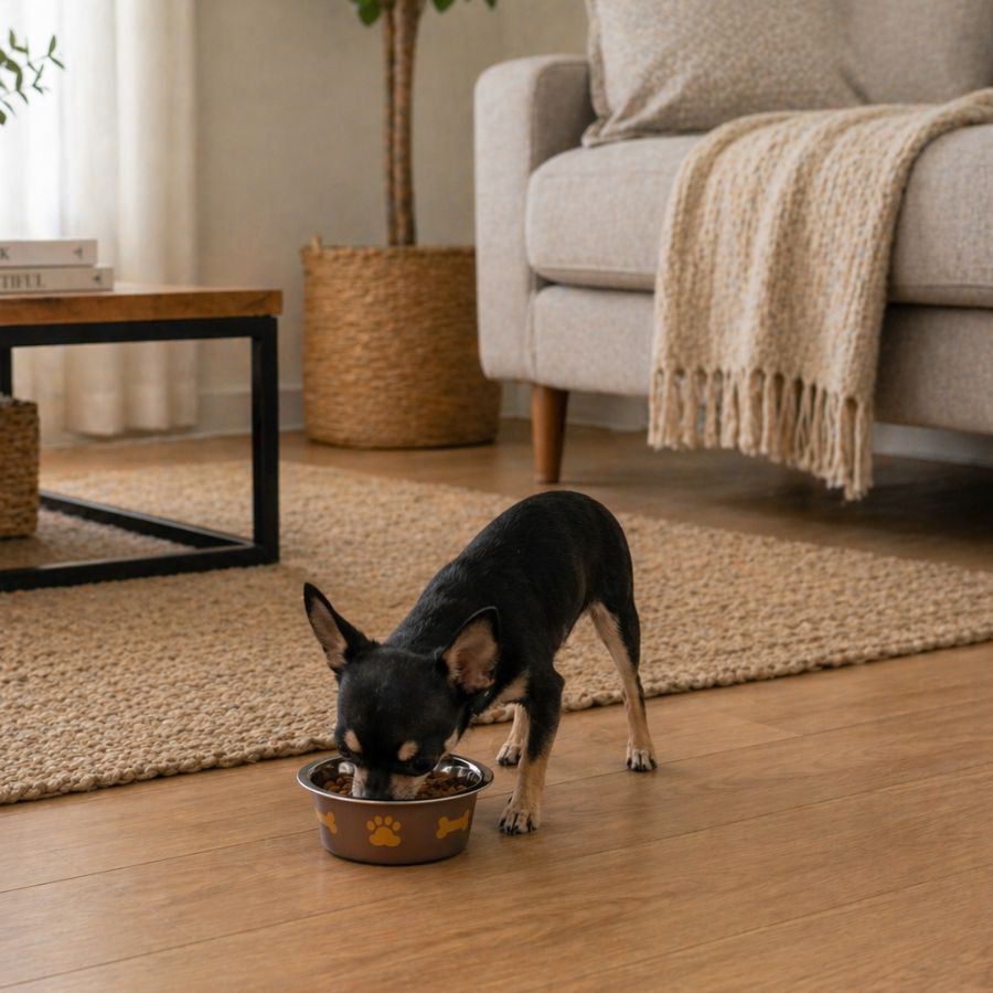 Leeby Comedero Estampado Huellas Acero Inoxidable para perros, , large Imagen numero 1