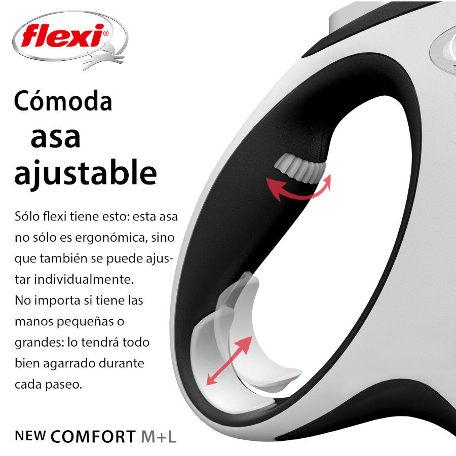 Flexi New Comfort Correa Extensible Gris para perros, , large Imagen numero 4
