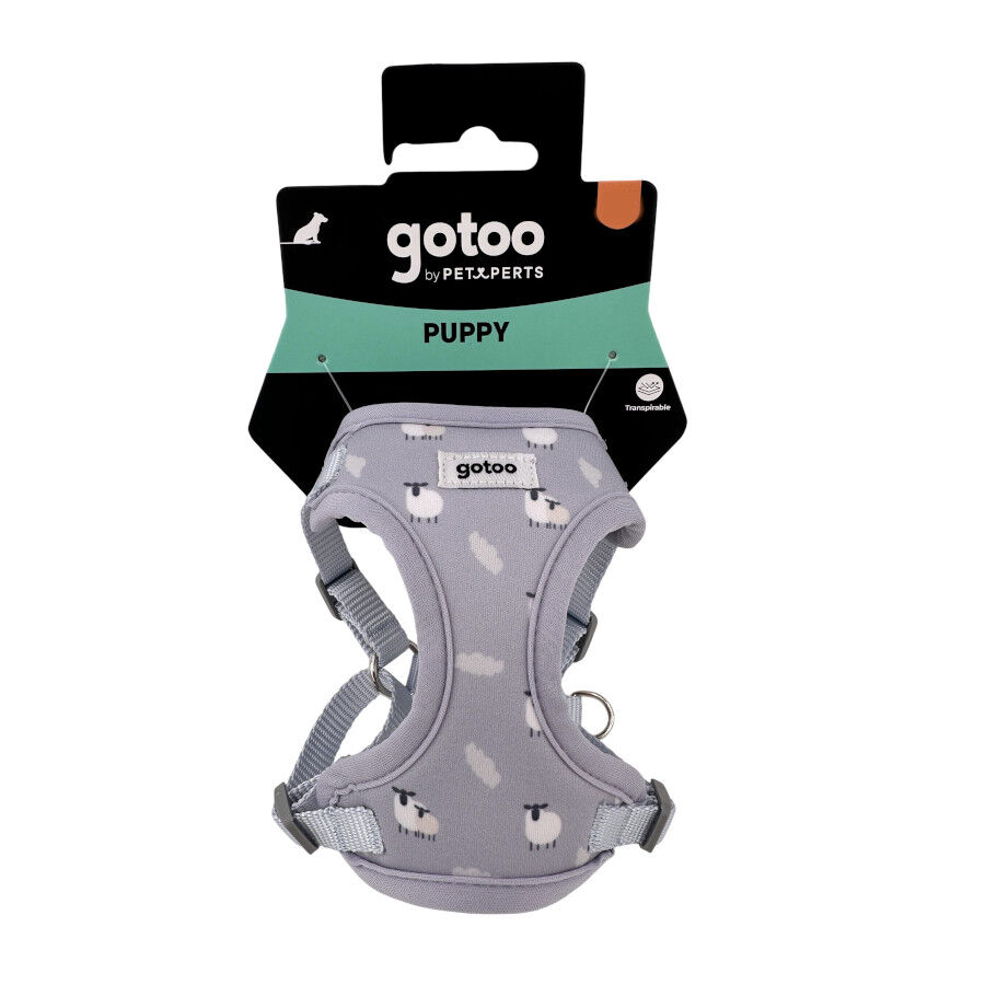 Gotoo Arn&eacute;s ajustable estampado ovejitas gris para cachorros, , large Imagen numero 6