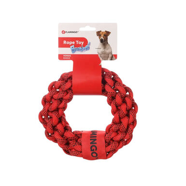 Flamingo Vokas Aro de Cuerda Rojo para perros
