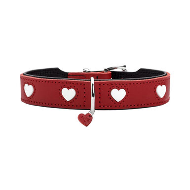 Hunter Love Collar de Cuero rojo para perros