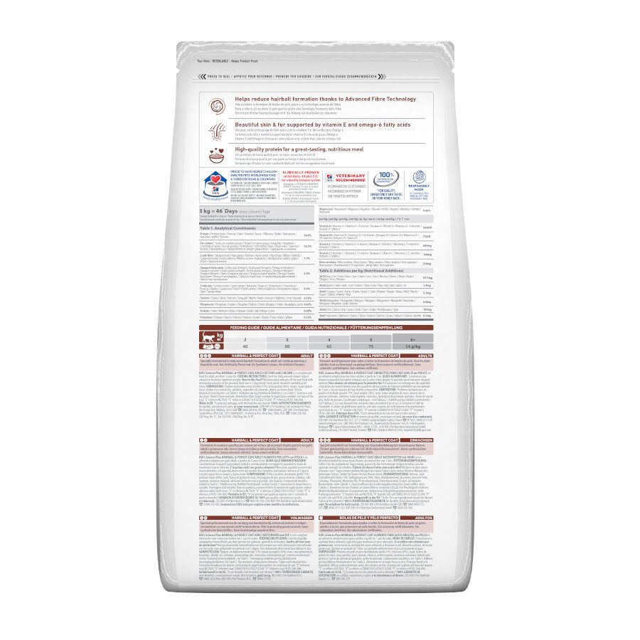 7 kg Hill's Science Plan Adult Hairball y Perfect Coat Pollo pienso para gatos, , large Imagen numero 6