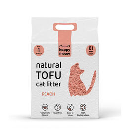 Happy Meow Arena Natural Tofu Melocotón para gatos