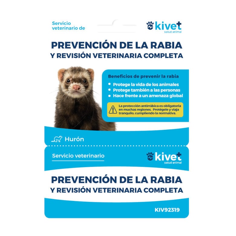 Tarjeta de prevención de la rabia + revisión veterinaria completa para hurones,  Imagen numero 1 Tarjeta de prevención de la rabia + revisión veterinaria completa para hurones, , large Imagen numero 1