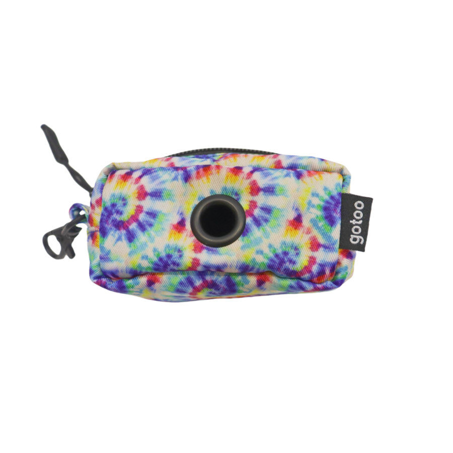 Gotoo Porta bolsas de tela tie dye azul para perros