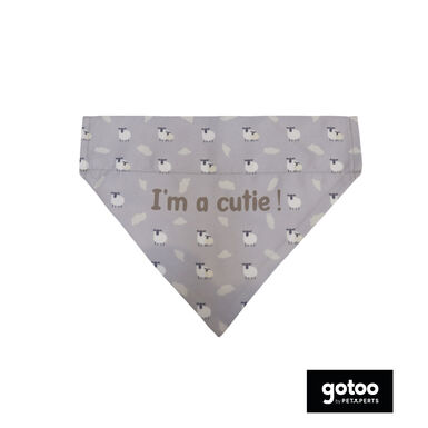 Gotoo Bandana estampada ovejitas gris para perros