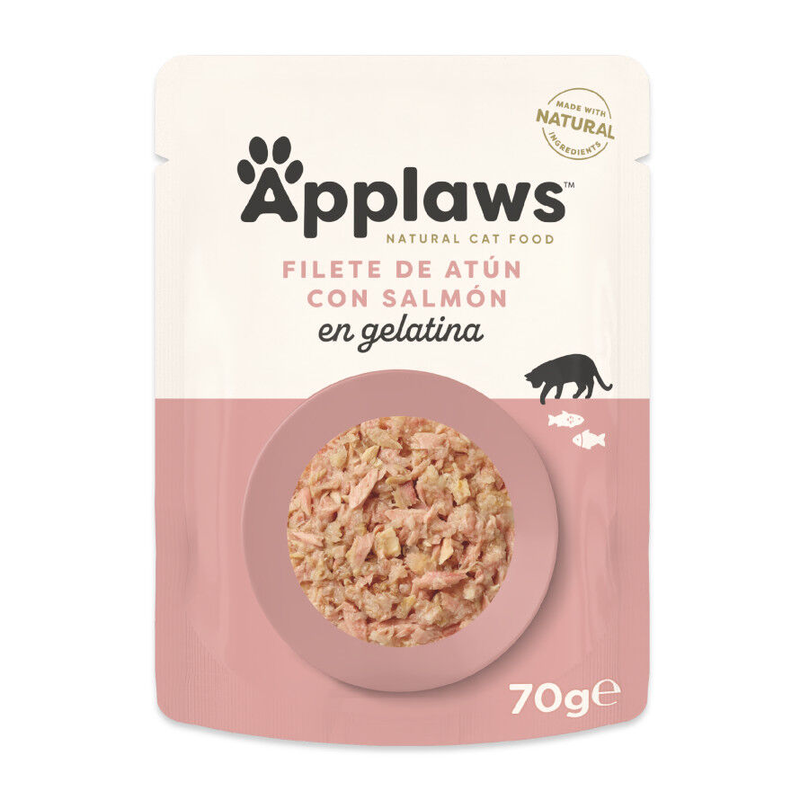 70 g Applaws At&uacute;n y Salm&oacute;n en gelatina sobre para gatos, , large Imagen numero 1
