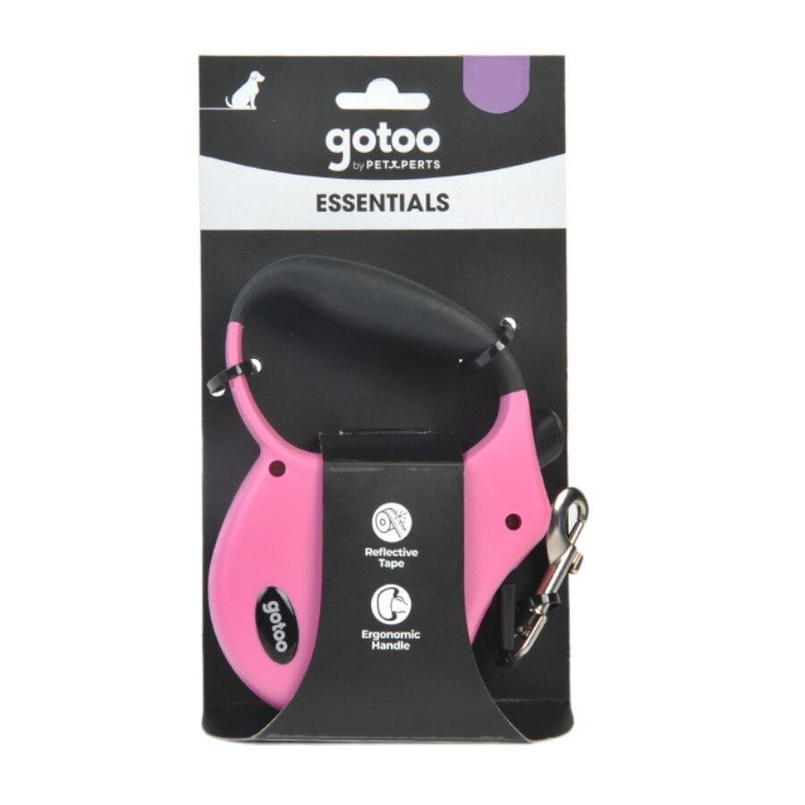 Gotoo Correa extensible rosa para perros, , large Imagen numero 5