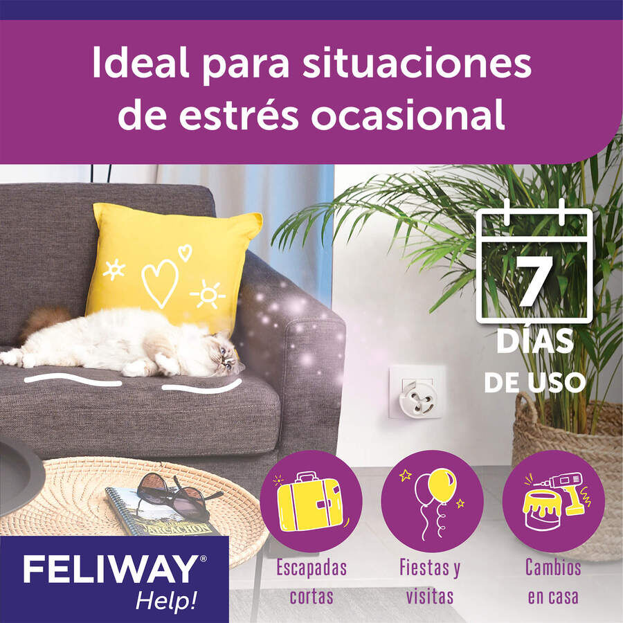 Feliway Help Difusor y Recambio con feromonas para el estrés ocasional thumbnail