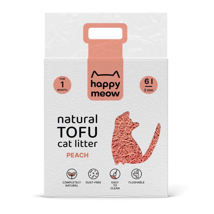 Happy Meow Arena Natural Tofu Melocot&oacute;n para gatos, , large Imagen numero 1
