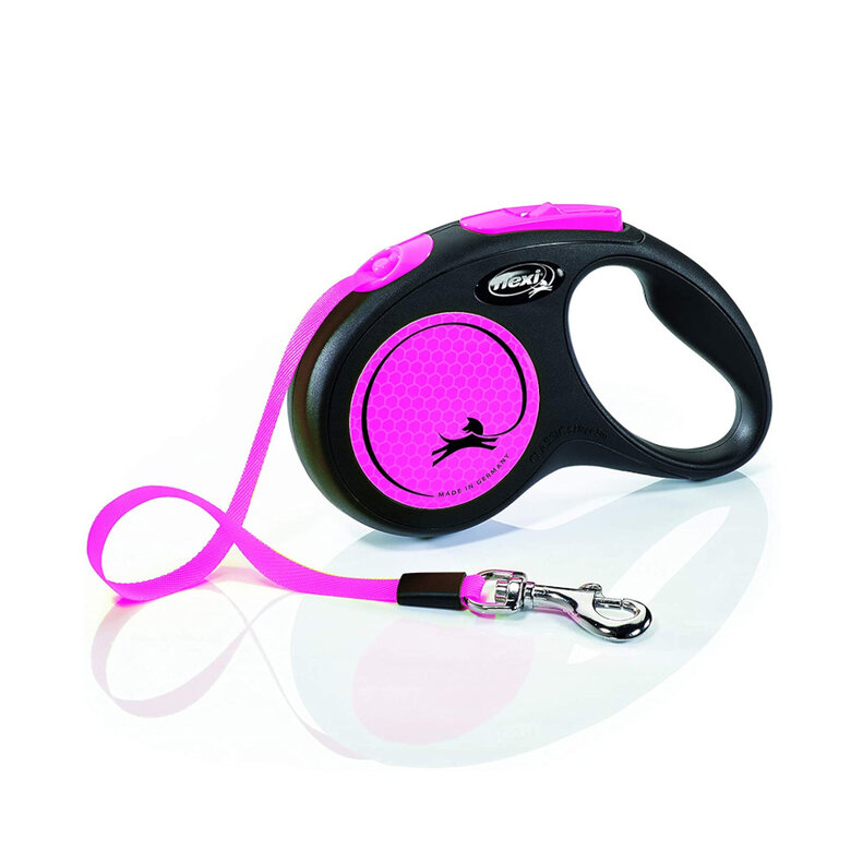 Flexi New Neon Correa Extensible rosa para perros, , large image number null