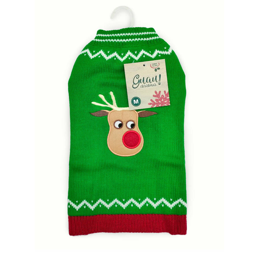 Guau Christmas Jersey de Reno Verde para perros