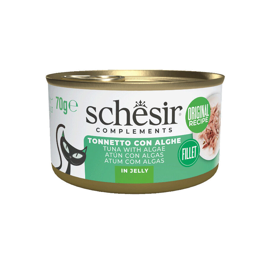 70 g Schesir At&uacute;n con Algas en Gelatina lata para gatos&nbsp;, , large Imagen numero 1