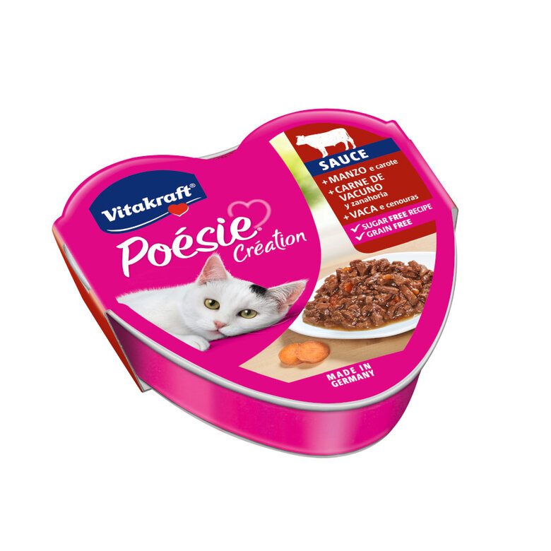 85 g Vitakraft Poésie Ternera tarrina en salsa para gatos,  Imagen numero 1 85 g Vitakraft Poésie Ternera tarrina en salsa para gatos, , large Imagen numero 1