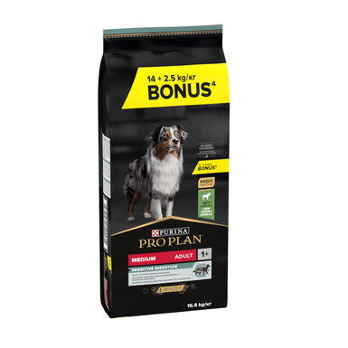 16.5 kg (14 + 2.5 kg ¡gratis!) Pro Plan Adult Medium Digestión Cordero pienso para perros