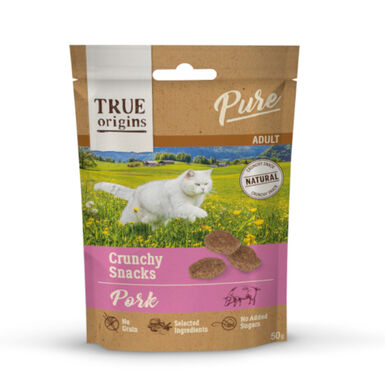 True Origins Pure Bocaditos Adult Crunchy de Cerdo para gatos