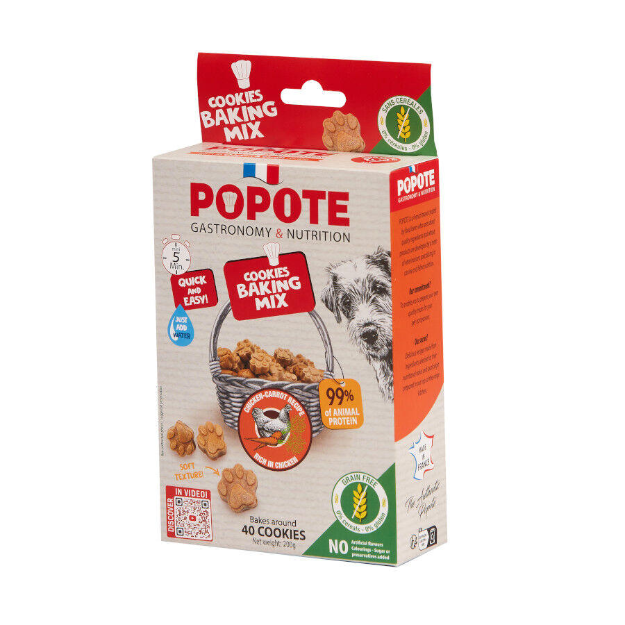 200 g POPOTE Kit Galletas Caseras Pollo y Zanahoria Grain Free para perros, , large Imagen numero 1