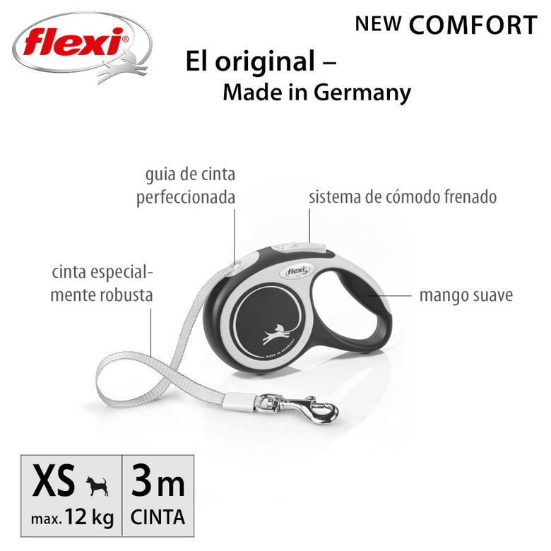 Flexi New Comfort Correa Extensible Gris para perros thumbnail