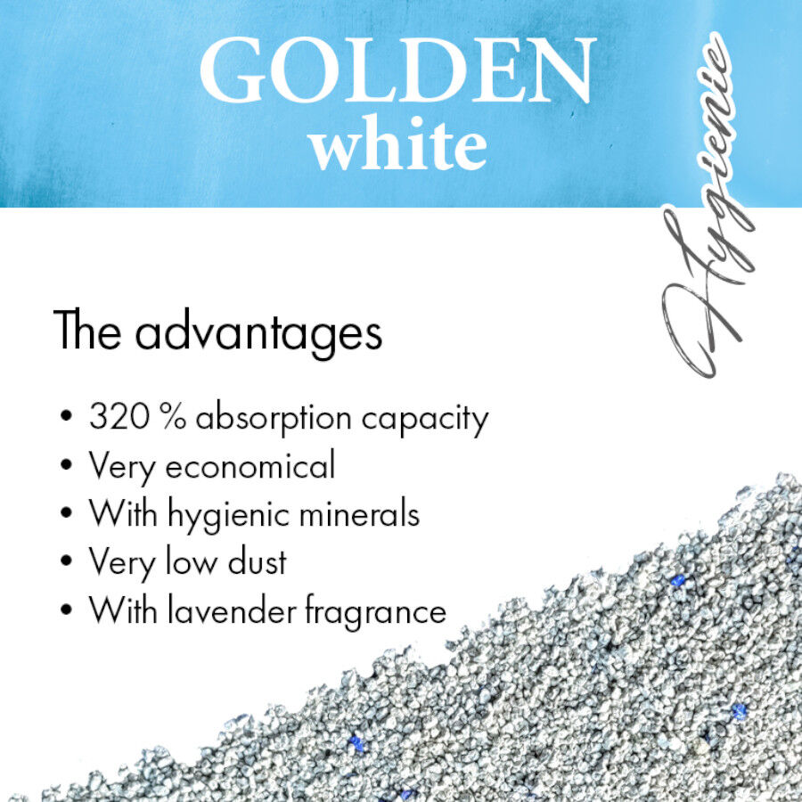 14 kg Golden White Arena Aglomerante Lavanda para gatos, , large Imagen numero 3