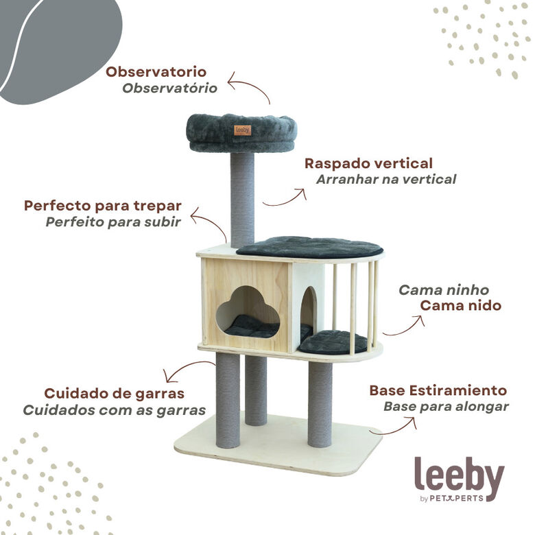 Leeby Cloud Collection torre rascador con cama nido para gatos thumbnail