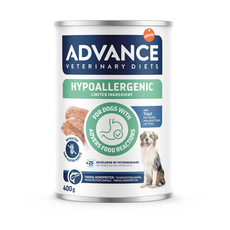 400 g Advance Veterinary Diets Hypoalelergenic Limited Ingredient Trucha Comida Húmeda para perros,  Imagen numero 1 400 g Advance Veterinary Diets Hypoalelergenic Limited Ingredient Trucha Comida Húmeda para perros, , large Imagen numero 1