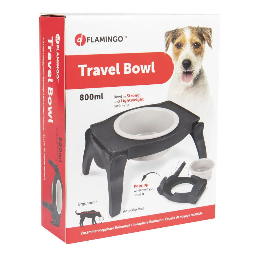 Flamingo Lilo Comedero y Bebedero De Viaje Gris para perros thumbnail