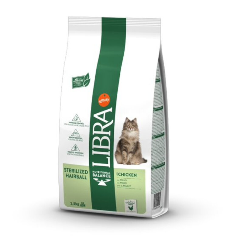 Affinity Libra Sterilized Hairball Pollo pienso para gatos, , large image number null