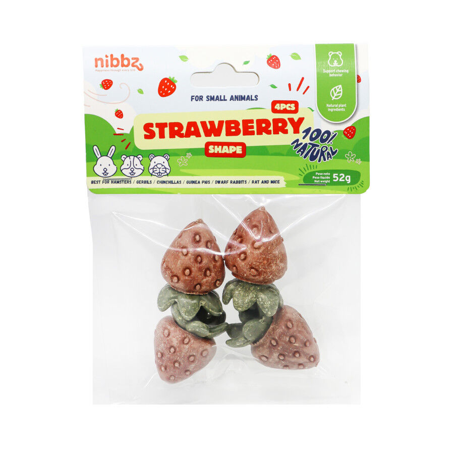 Nibbz Fresas 3D Comestibles complemento alimenticio para roedores, , large Imagen numero 1