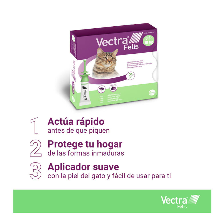 Vectra Felis Pipetas Antiparasitarias para gatos - Pack 3, , large image number null