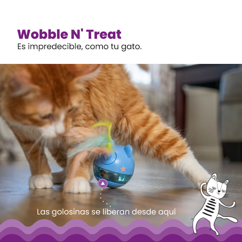 Catstages Hunt n&#039;Swat Treat Trumbler Ratón Interactivo con Plumas para gatos thumbnail