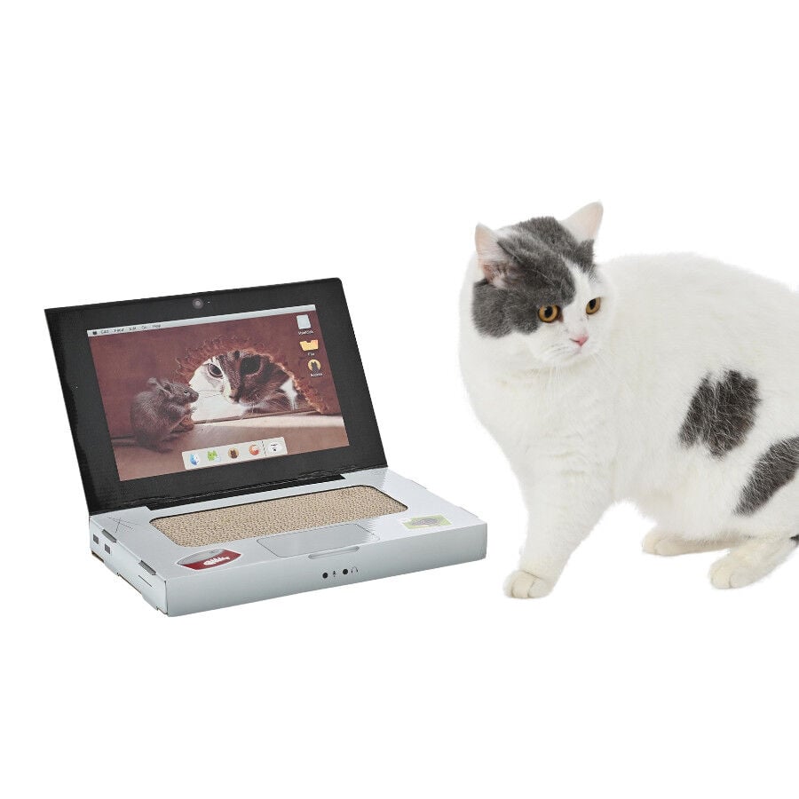 Leeby Lola rascador de cartón en forma de ordenador para gatos thumbnail