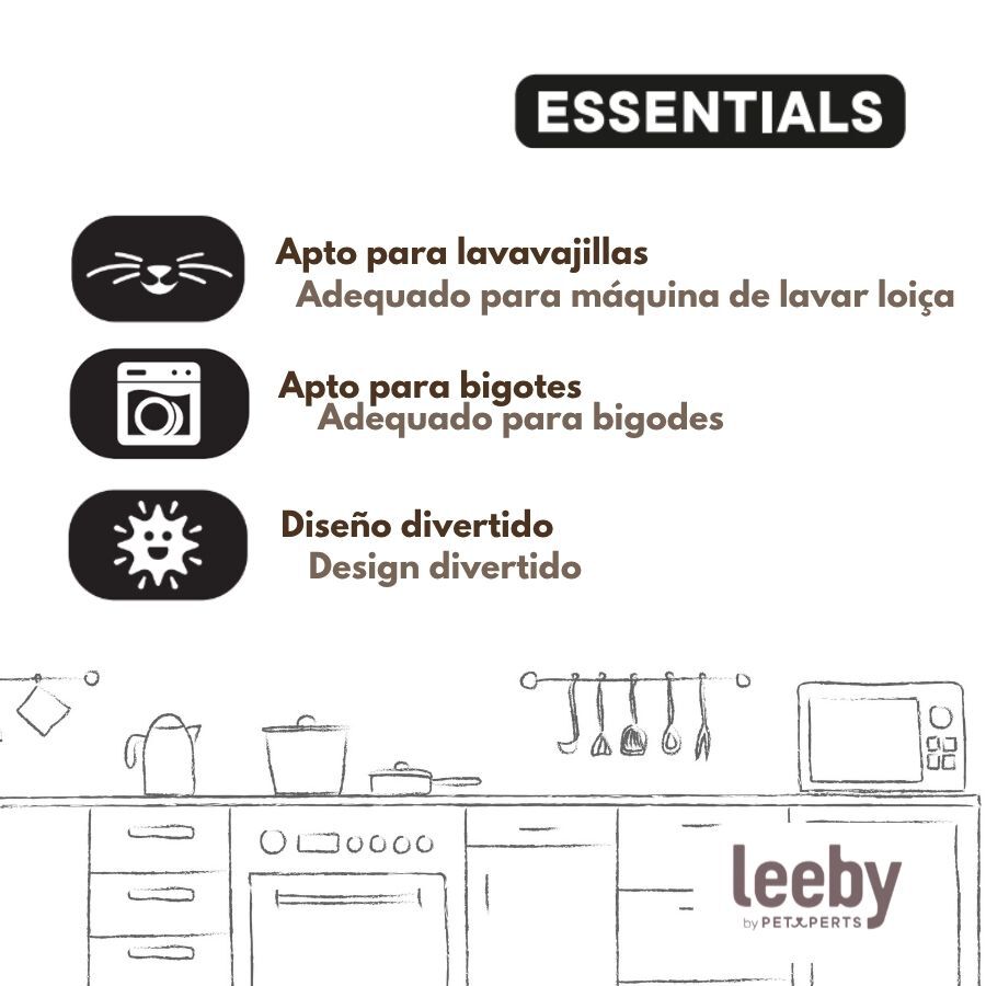 Leeby Comedero de Cer&aacute;mica Azul con Orejitas para gatos, , large Imagen numero 5