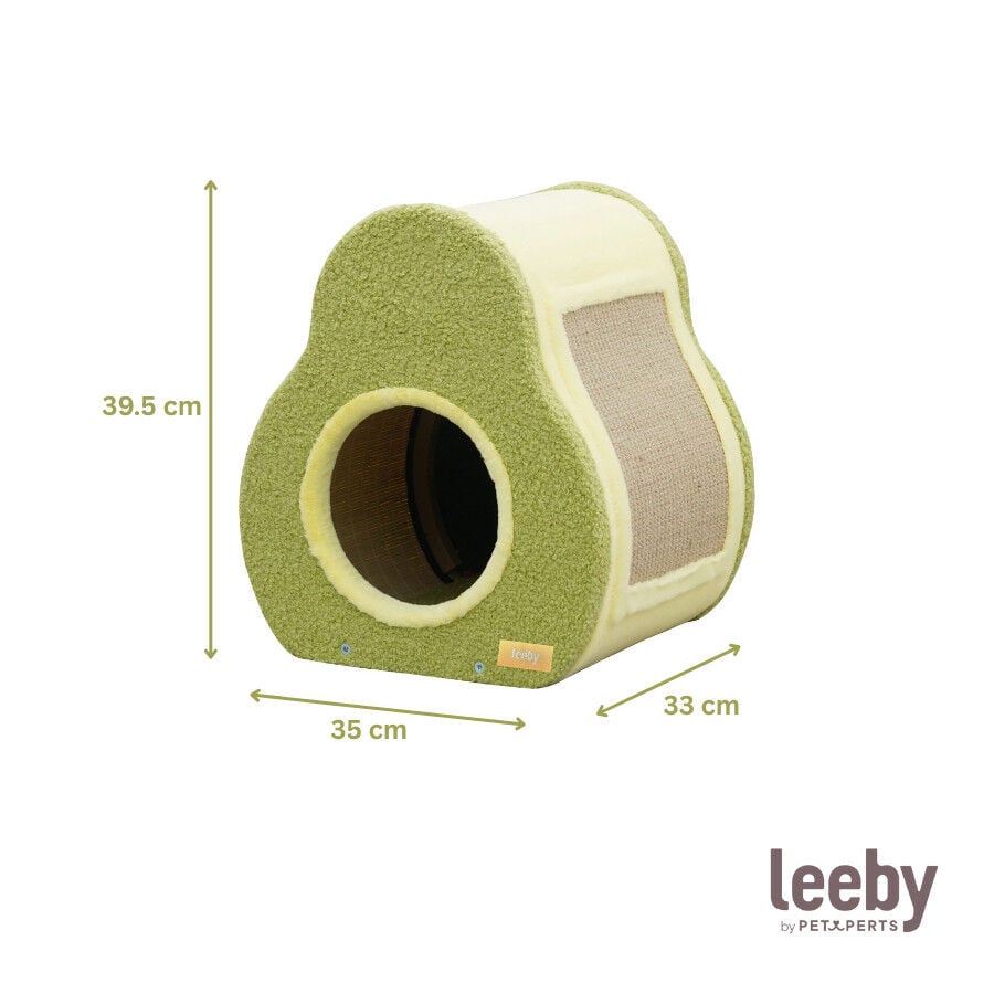 Leeby Alphonse cama nido con rascador en forma de aguacate para gatos thumbnail
