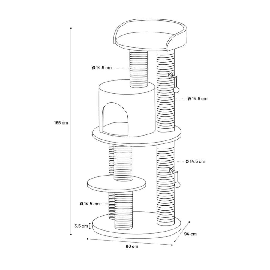Flamingo Hattie Árbol Rascador Negro para gatos thumbnail