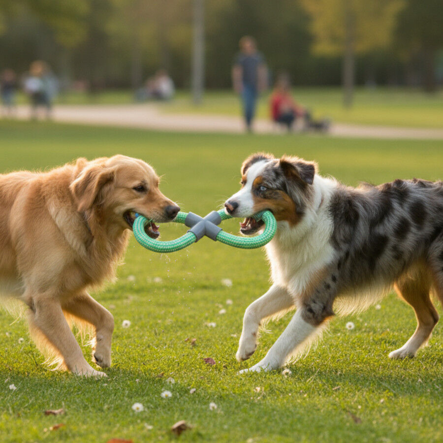 Tootoy! Mordedor de Cuerda Doble Azul y Verde para perro, , large Imagen numero 1