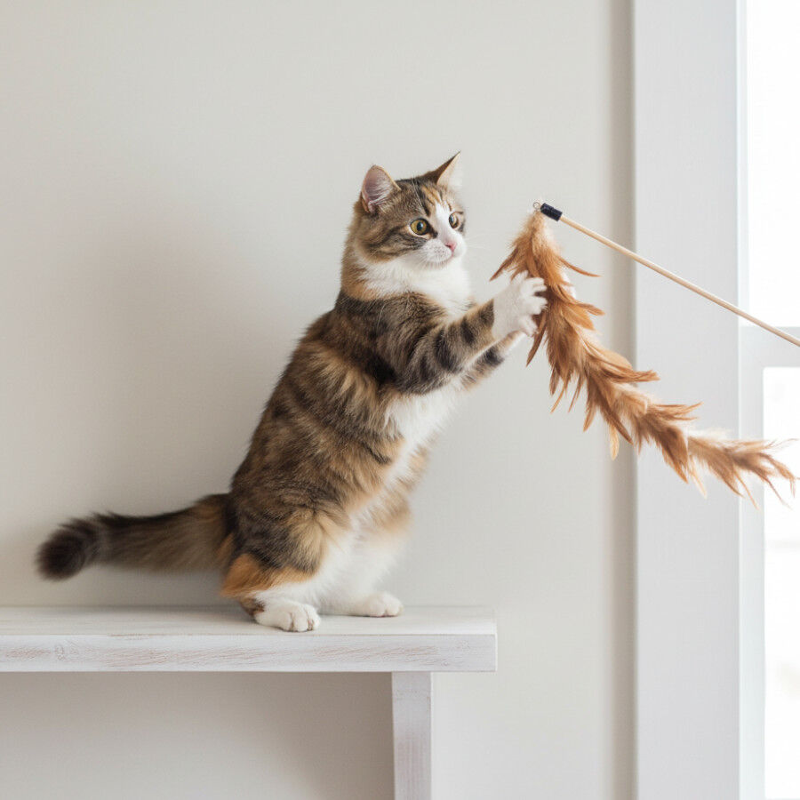 Tootoy! Caña Interactiva con Plumas para gatos