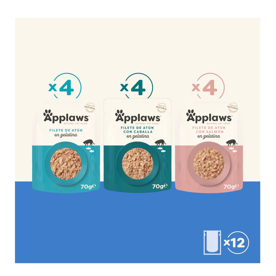 12 sobres x 70 g Applaws Selection Mix en Gelatina sobre para gatos - Multipack, , large Imagen numero 2