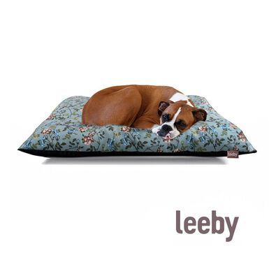 Leeby Cojín Acolchado Turquesa de Flores para perros