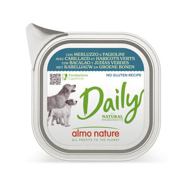 Almo Nature Daily Grain Free Bacalao y Judías Verdes tarrina para perros