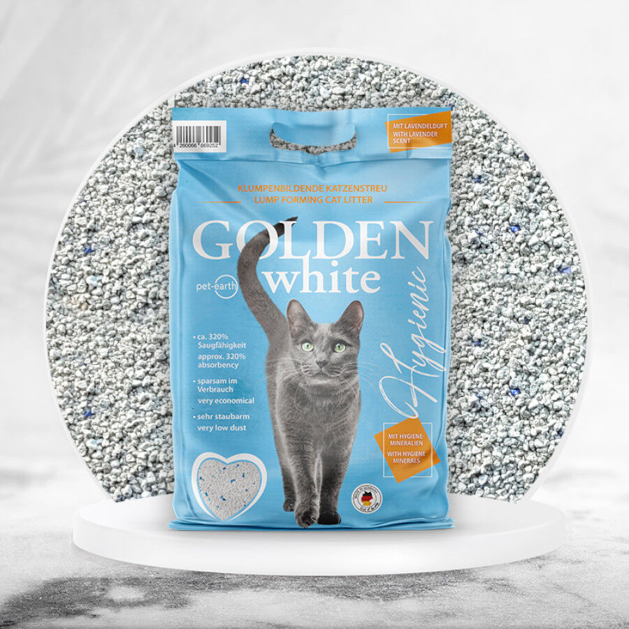 14 kg Golden White Arena Aglomerante Lavanda para gatos, , large Imagen numero 2