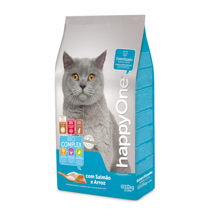 happyOne Adult Esterilizado Salmón y Arroz pienso para gatos