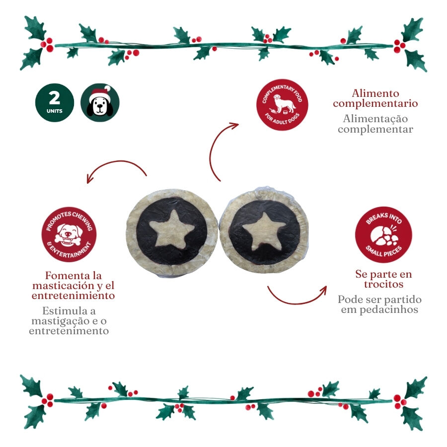 1 pack x 2 uds. Wonder Christmas Pastelitos Masticables Snacks para perros, , large Imagen numero 3
